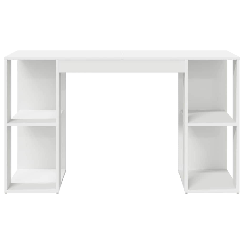 Stalas su saugojimu Balta 130 x 50.5 x 75 cm Apdirbta mediena