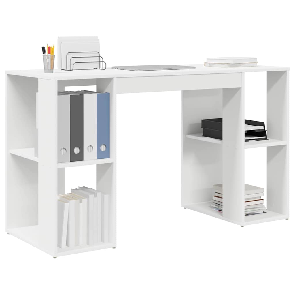 Stalas su saugojimu Balta 130 x 50.5 x 75 cm Apdirbta mediena