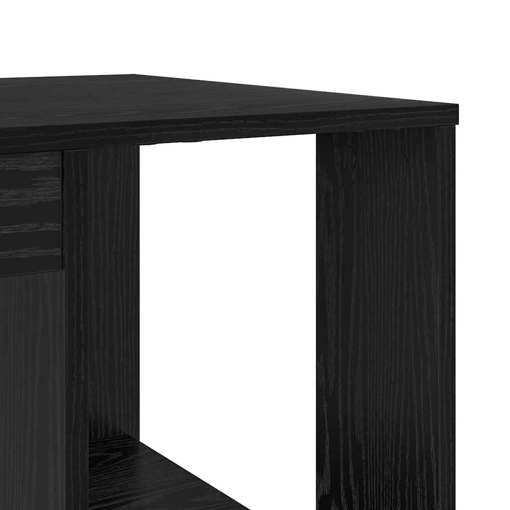 Desk with storage Black oak 130 x 50.5 x 75 cm