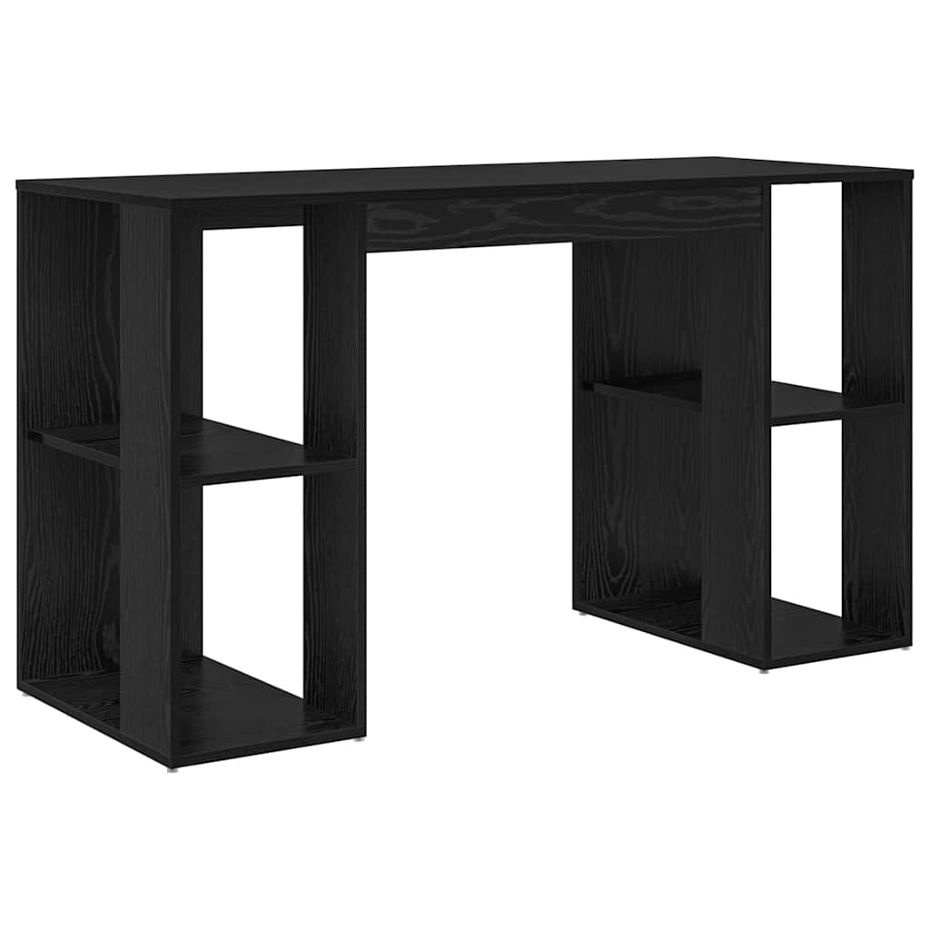 Desk with storage Black oak 130 x 50.5 x 75 cm