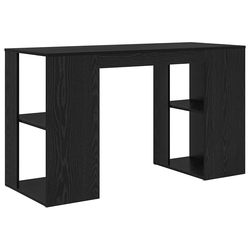 Desk with storage Black oak 130 x 50.5 x 75 cm