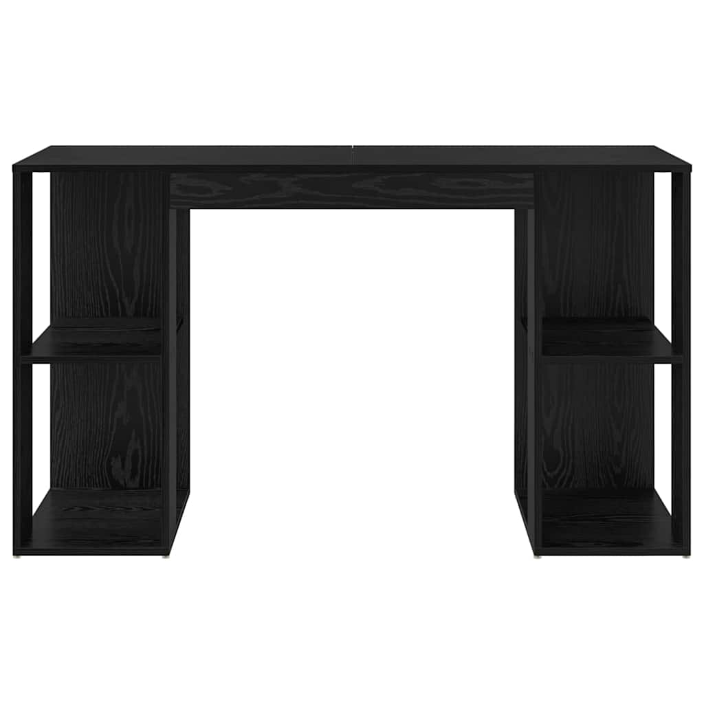 Desk with storage Black oak 130 x 50.5 x 75 cm