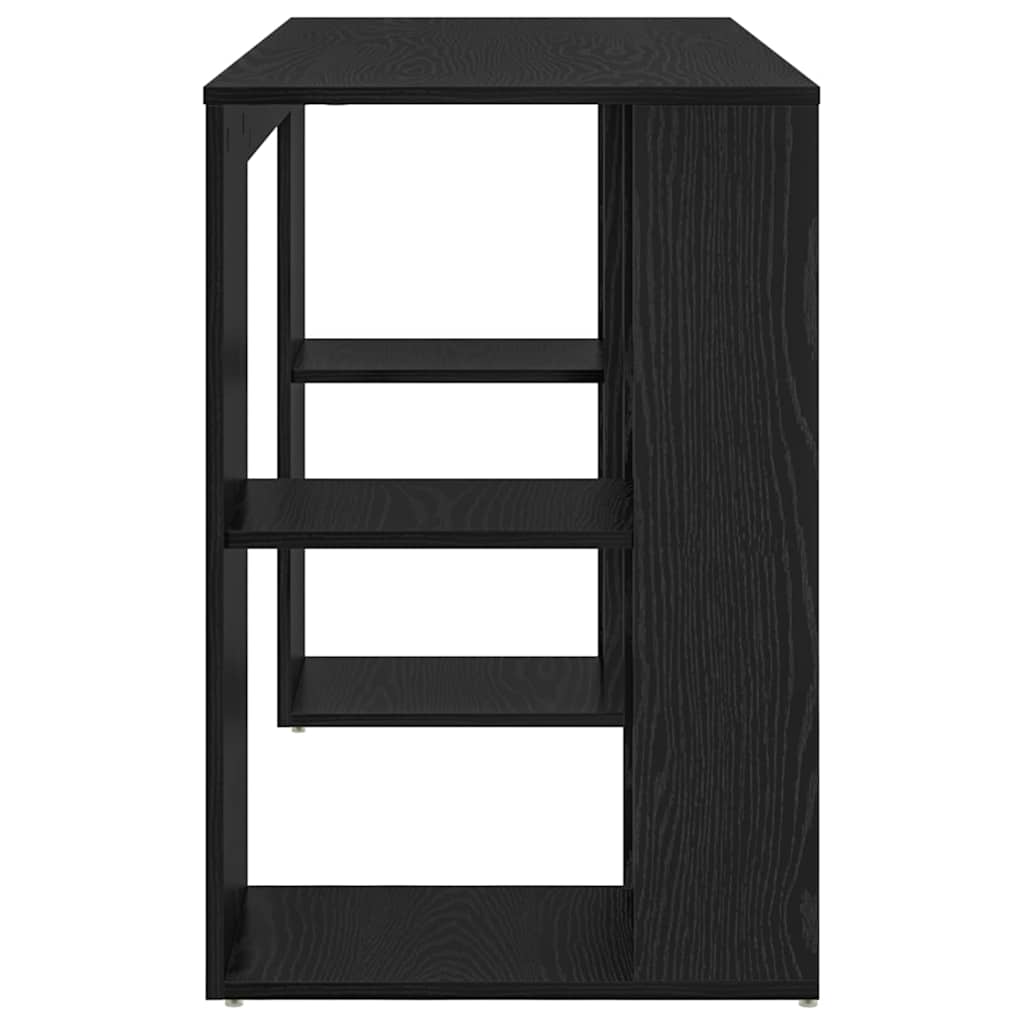 Desk with storage Black oak 130 x 50.5 x 75 cm