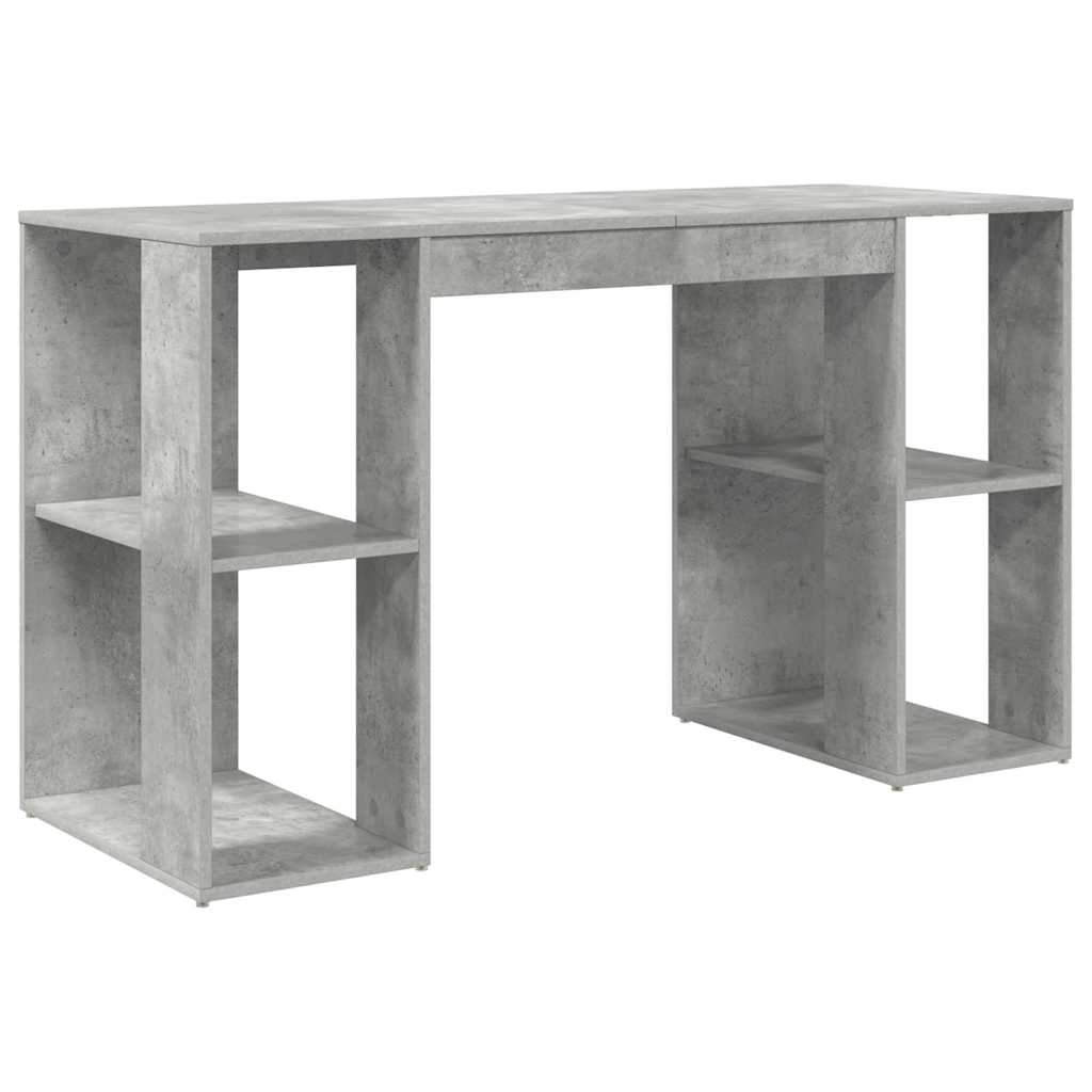 Galds ar glabātuvi un plauktu Betona pelēks 130 x 50.5 x 75 cm