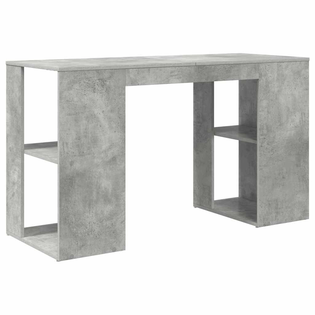 Galds ar glabātuvi un plauktu Betona pelēks 130 x 50.5 x 75 cm