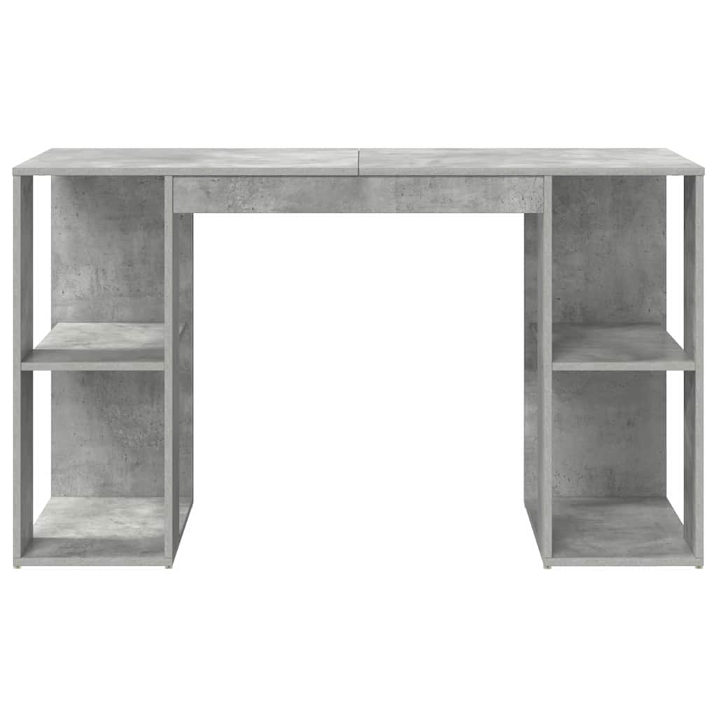 Galds ar glabātuvi un plauktu Betona pelēks 130 x 50.5 x 75 cm