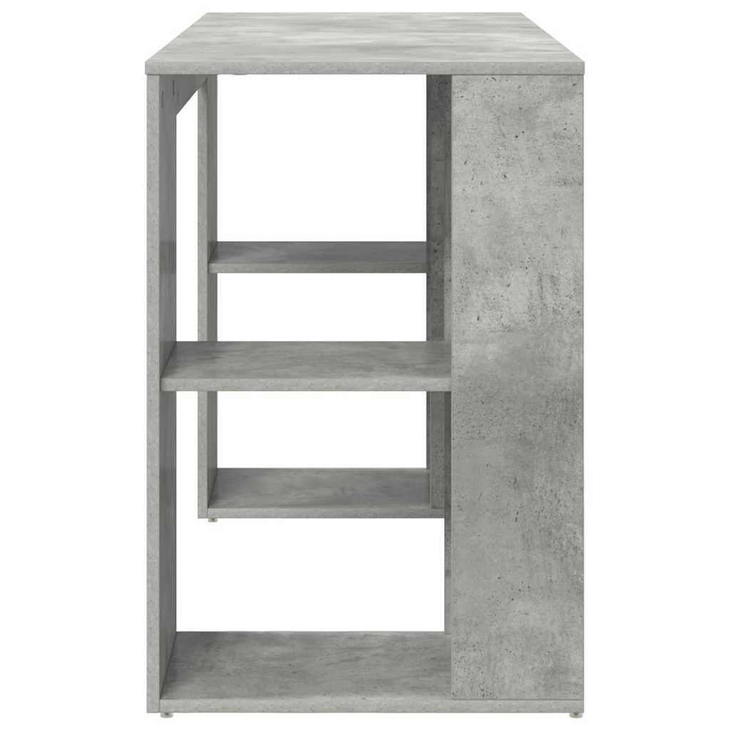 Galds ar glabātuvi un plauktu Betona pelēks 130 x 50.5 x 75 cm
