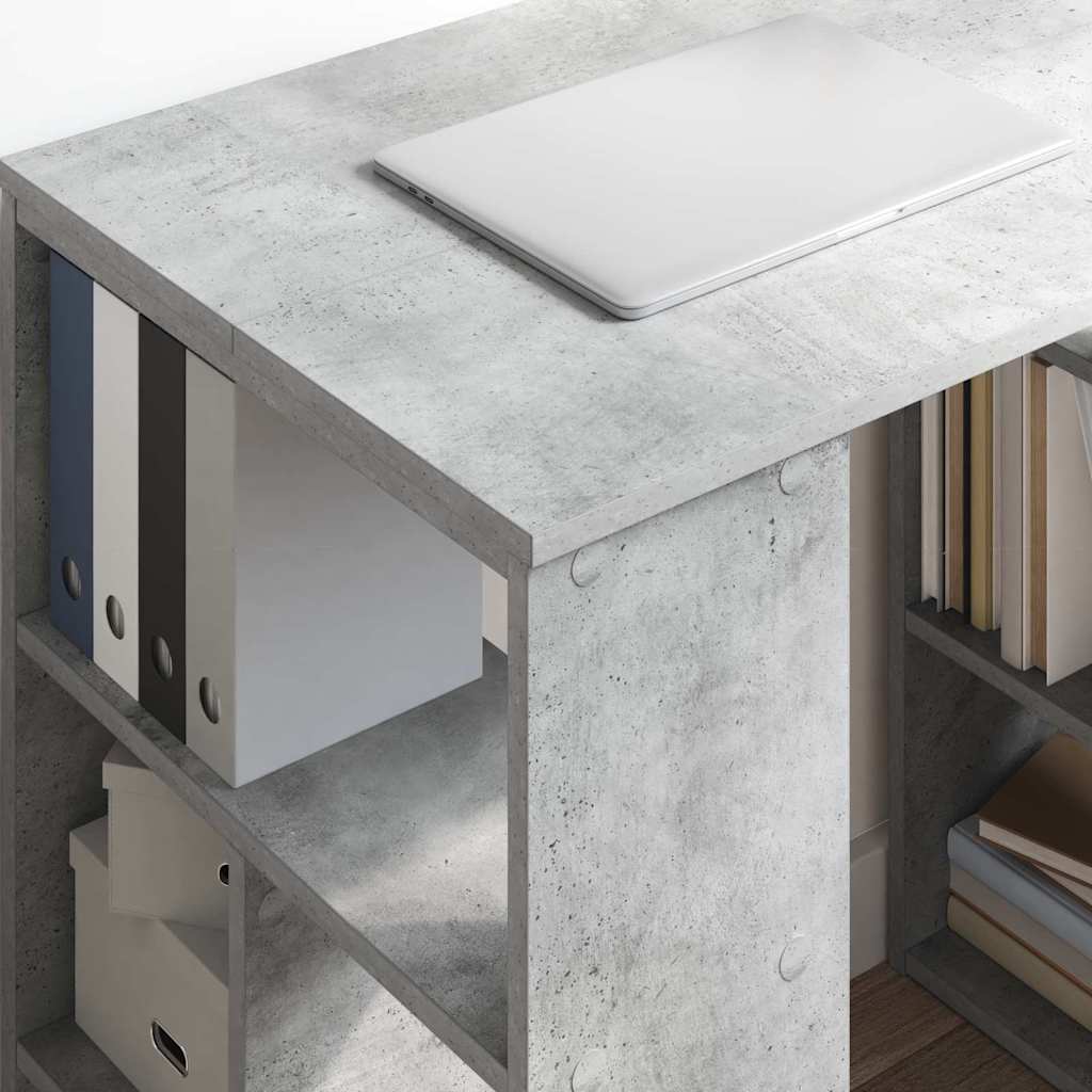 Galds ar plauktu Betona pelēks 90 x 50 x 75 cm Inženierijas koks