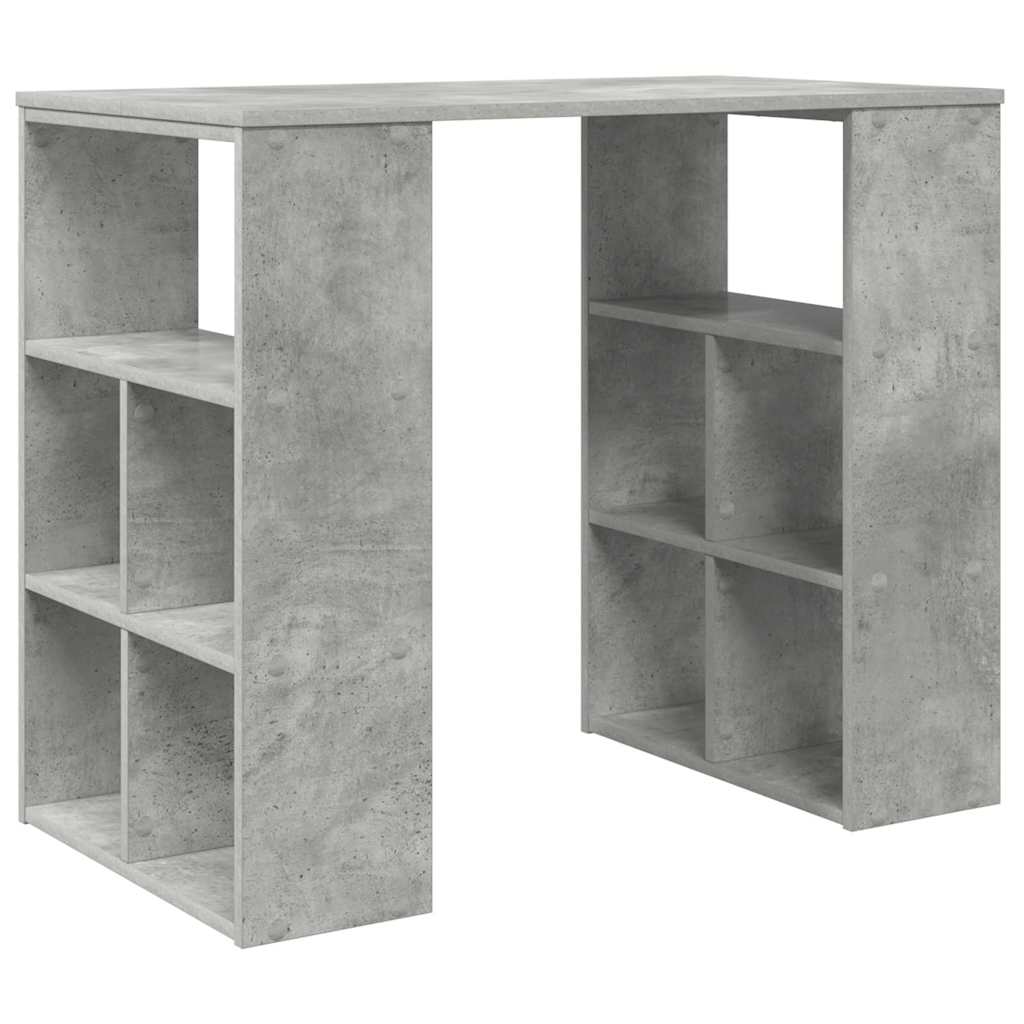 Galds ar plauktu Betona pelēks 90 x 50 x 75 cm Inženierijas koks