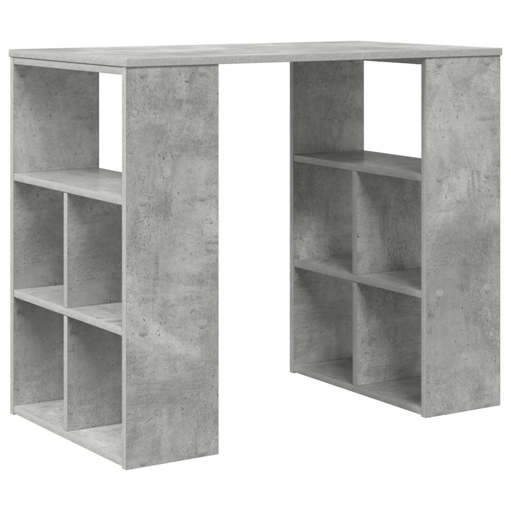 Galds ar plauktu Betona pelēks 90 x 50 x 75 cm Inženierijas koks