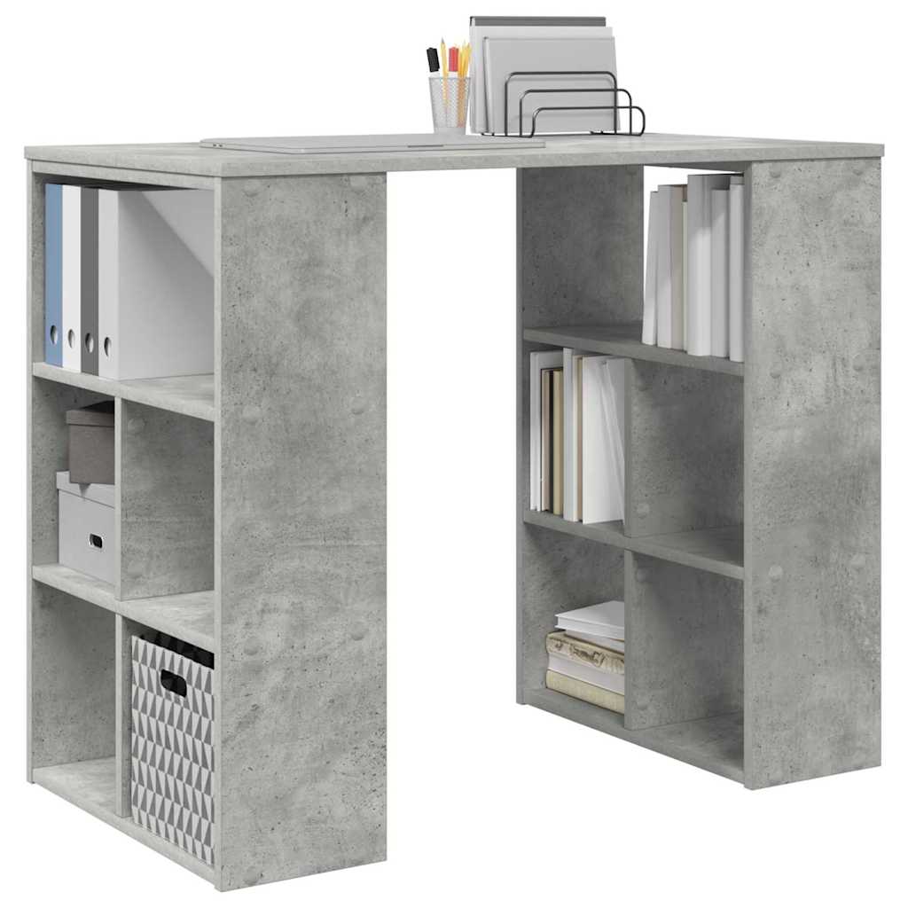 Galds ar plauktu Betona pelēks 90 x 50 x 75 cm Inženierijas koks