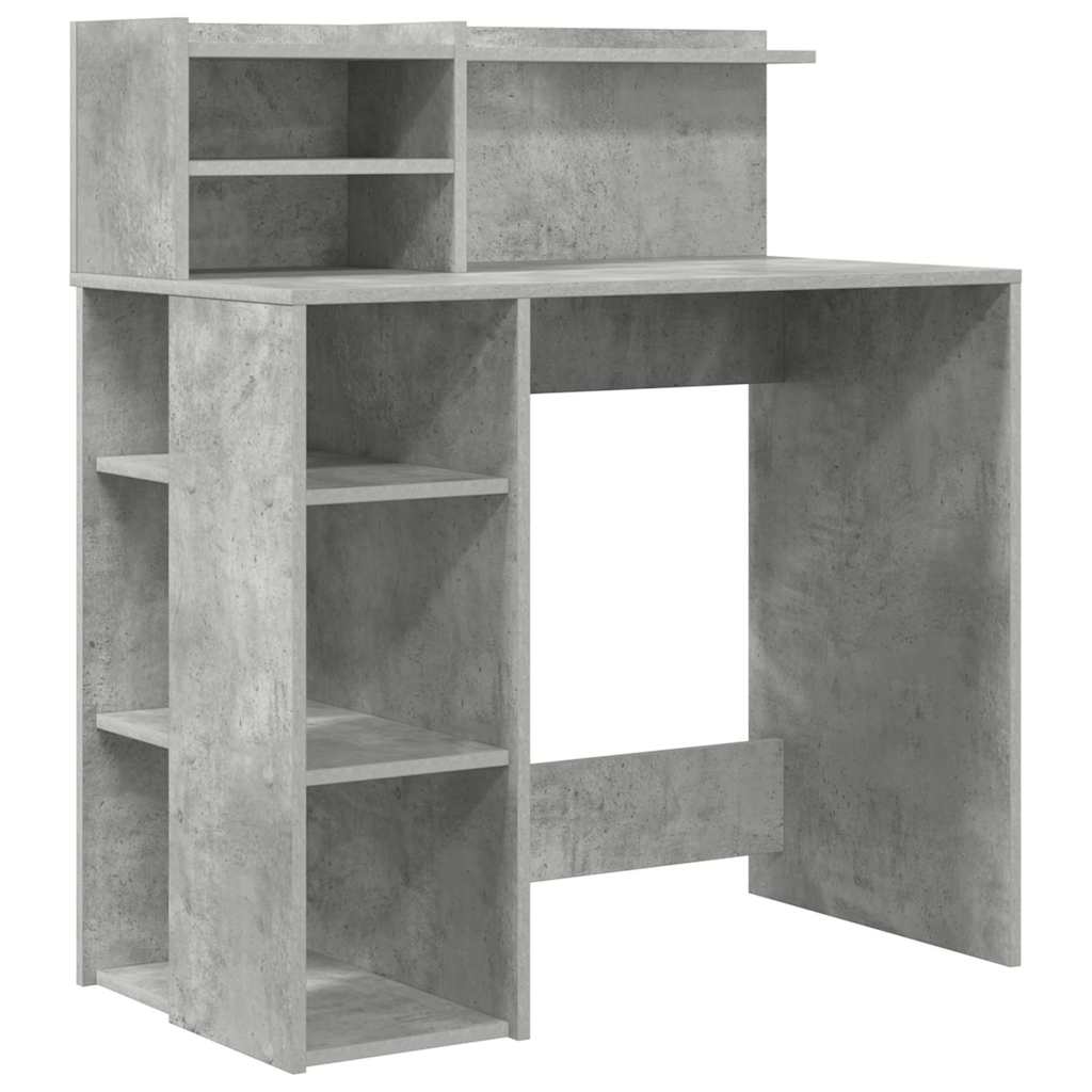 Stalas su saugojimu su lentyna Betono pilka 90 x 48 x 101.5 cm