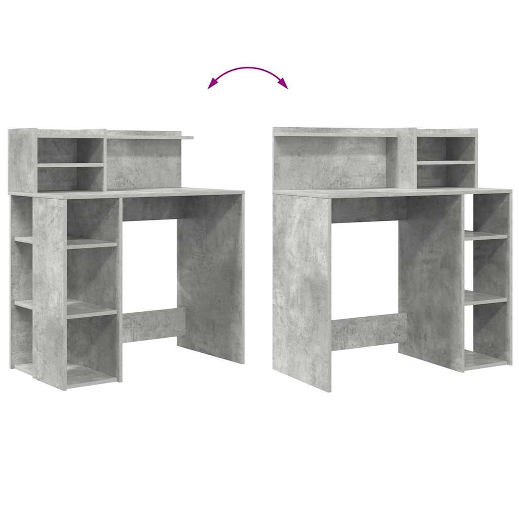 Stalas su saugojimu su lentyna Betono pilka 90 x 48 x 101.5 cm