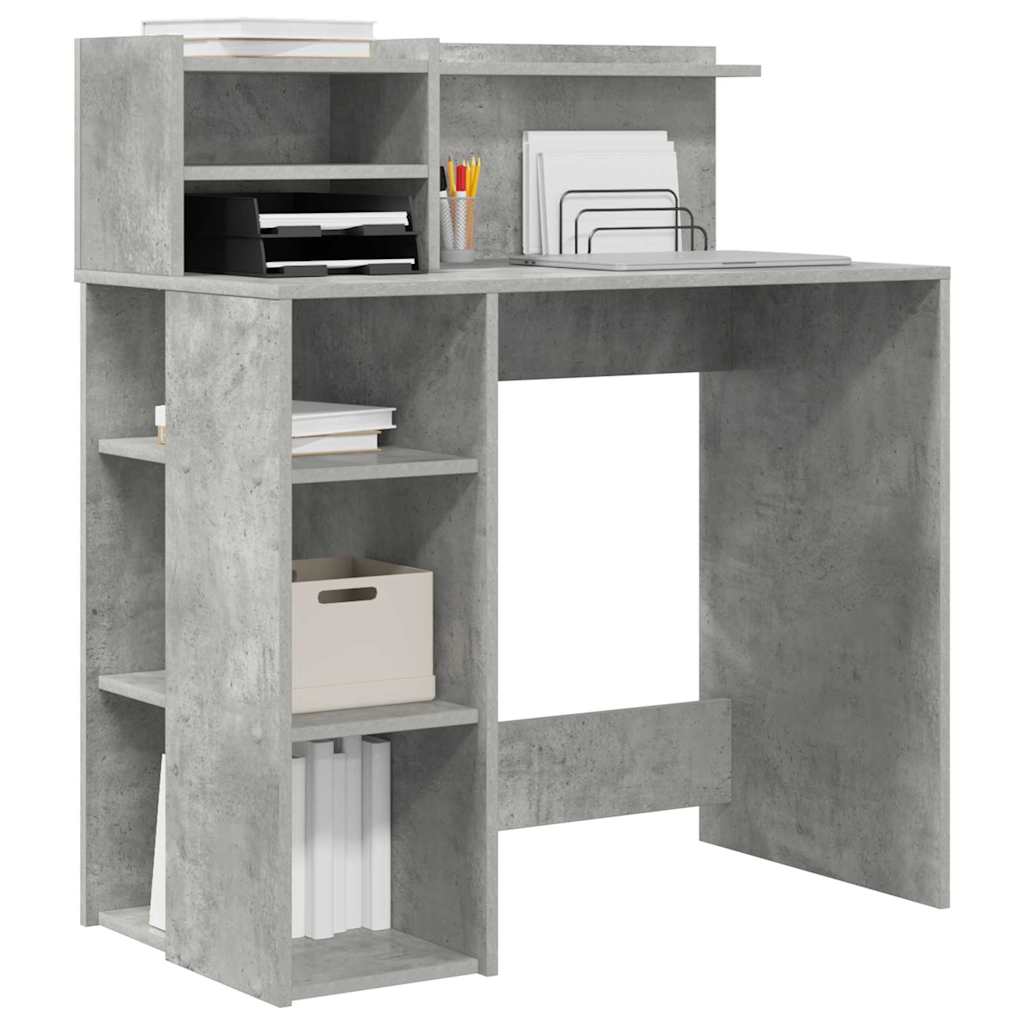 Stalas su saugojimu su lentyna Betono pilka 90 x 48 x 101.5 cm