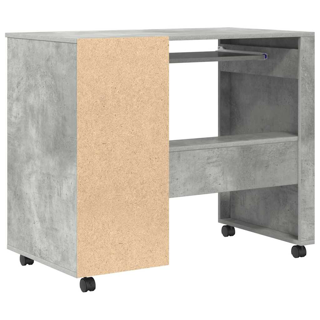 Stalas su ratais Betono pilka 91 x 50 x 77 cm Apdirbta mediena