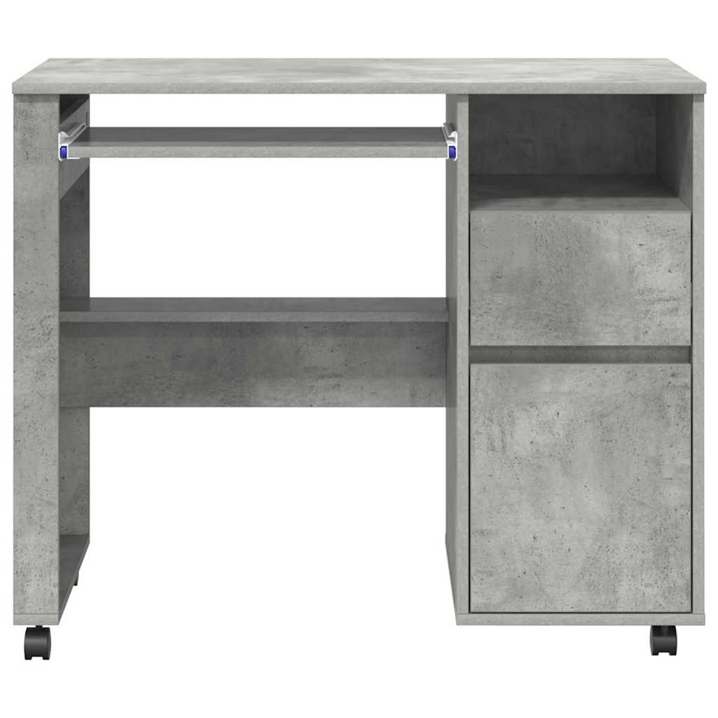 Stalas su ratais Betono pilka 91 x 50 x 77 cm Apdirbta mediena