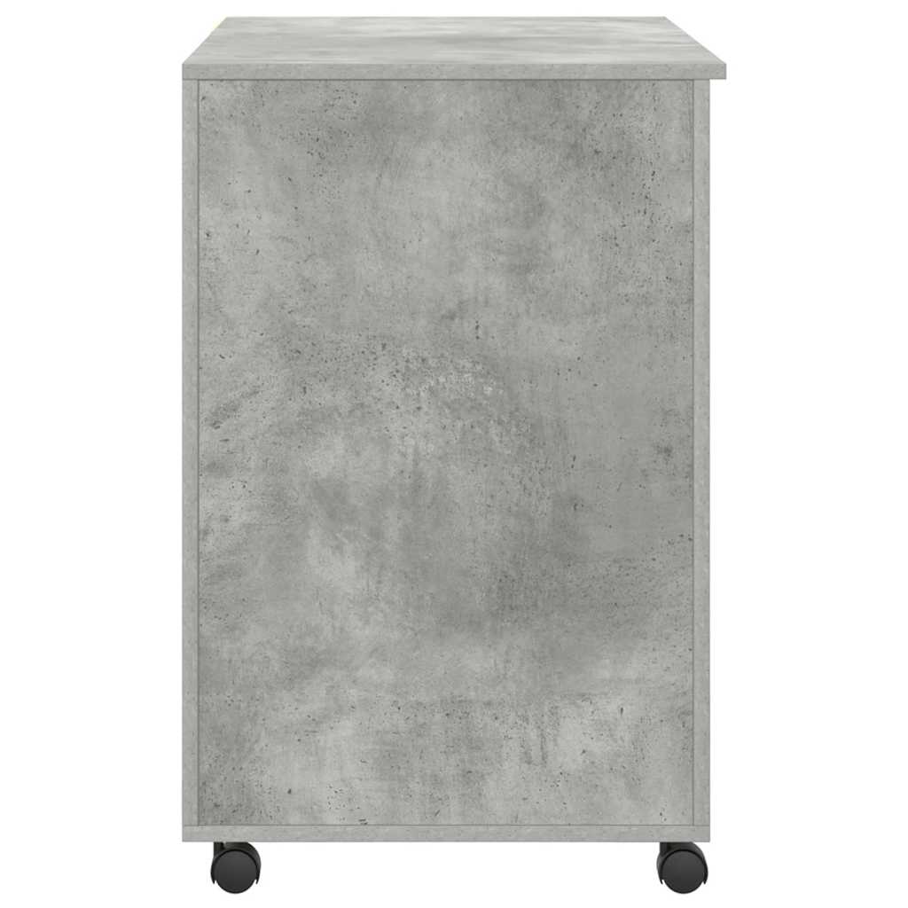 Stalas su ratais Betono pilka 91 x 50 x 77 cm Apdirbta mediena