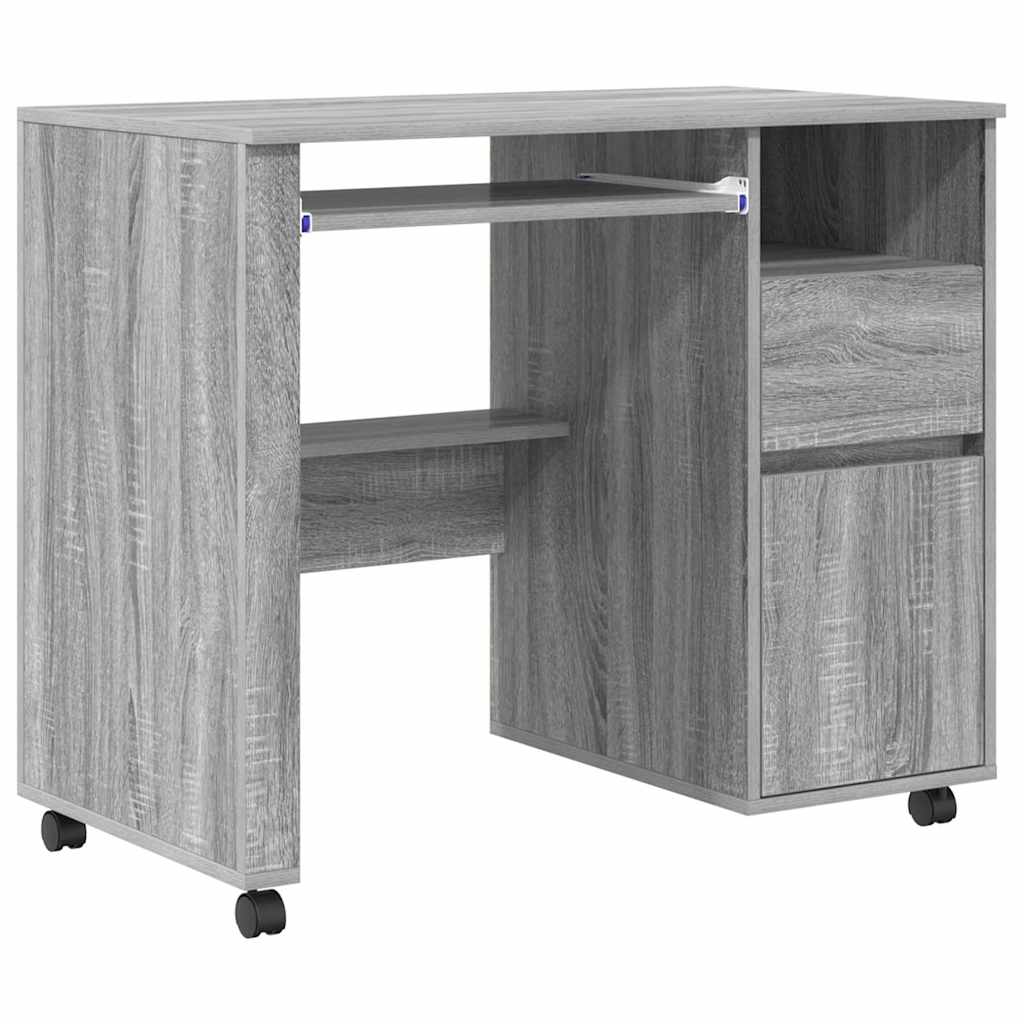 Stalas su ratais Pilkas Sonoma 91 x 50 x 77 cm Apdirbta mediena
