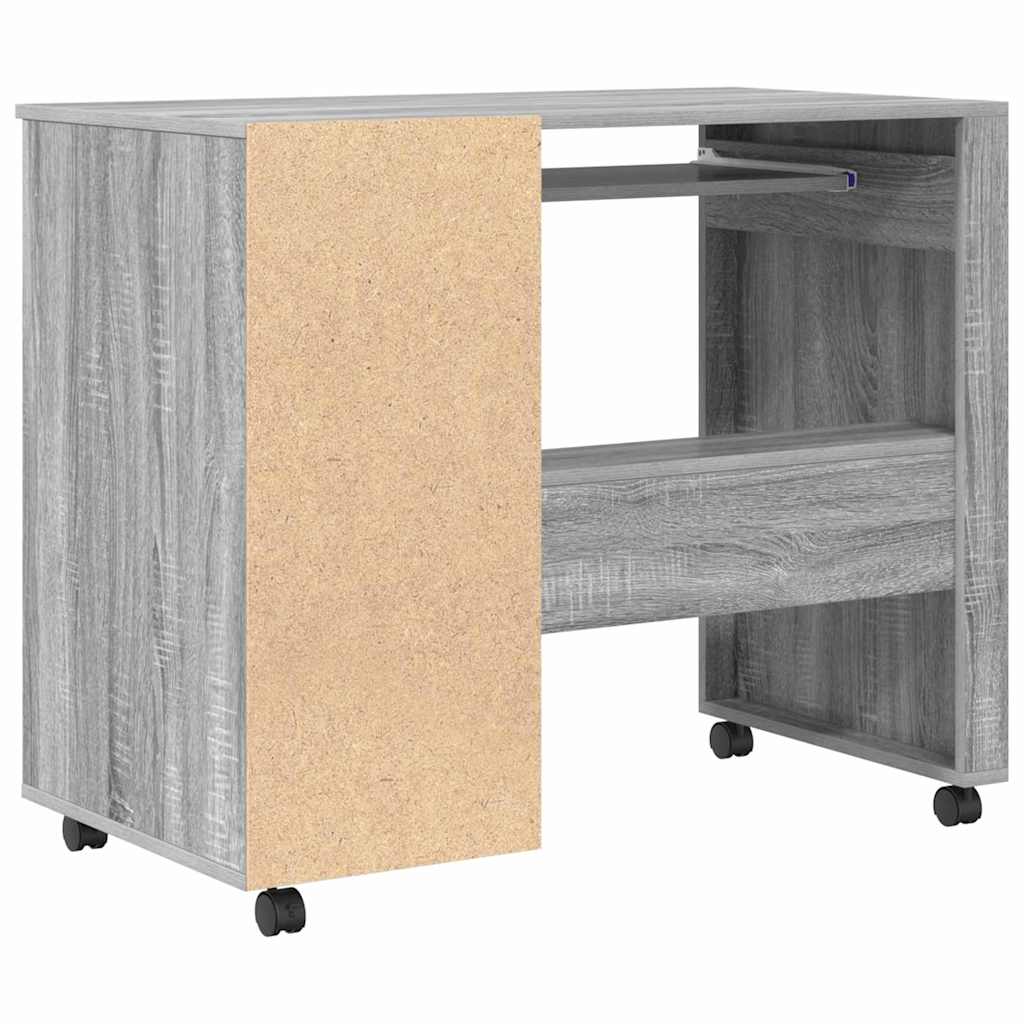 Stalas su ratais Pilkas Sonoma 91 x 50 x 77 cm Apdirbta mediena