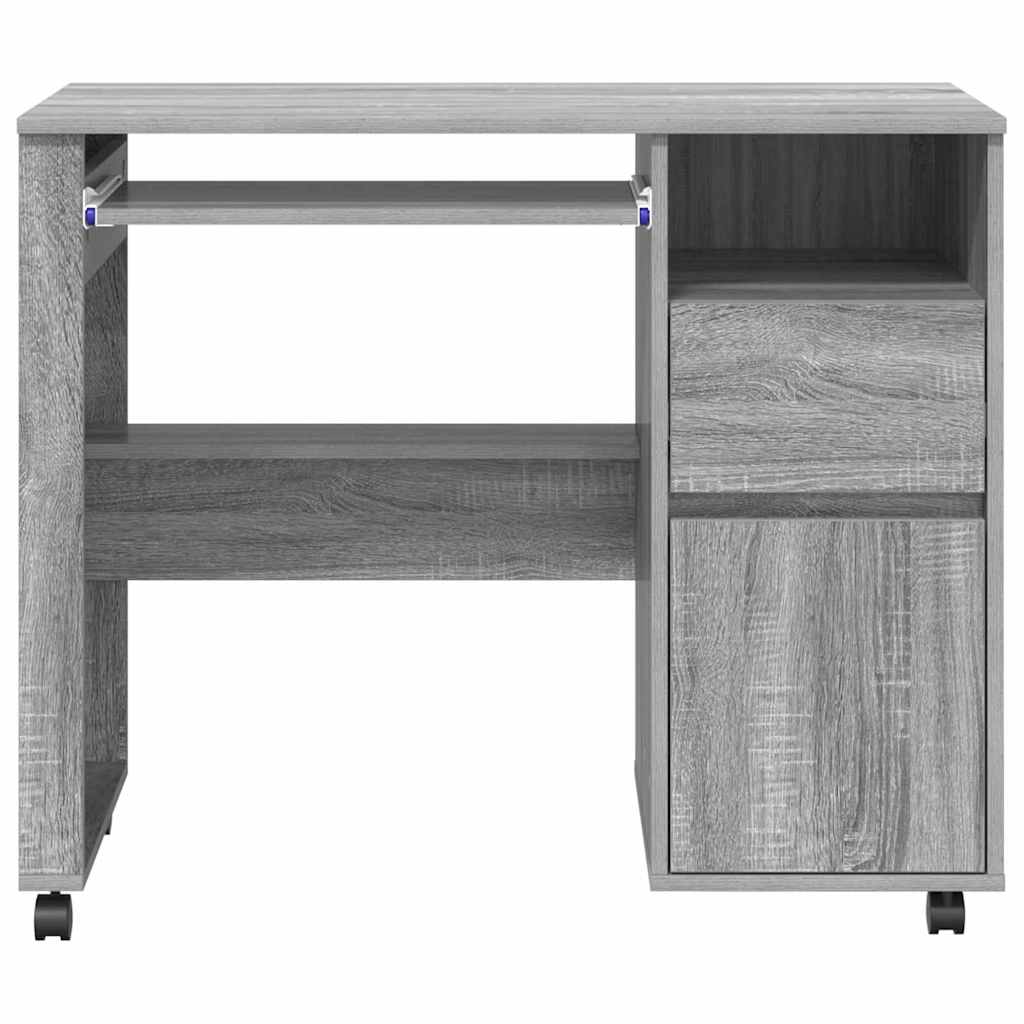 Stalas su ratais Pilkas Sonoma 91 x 50 x 77 cm Apdirbta mediena