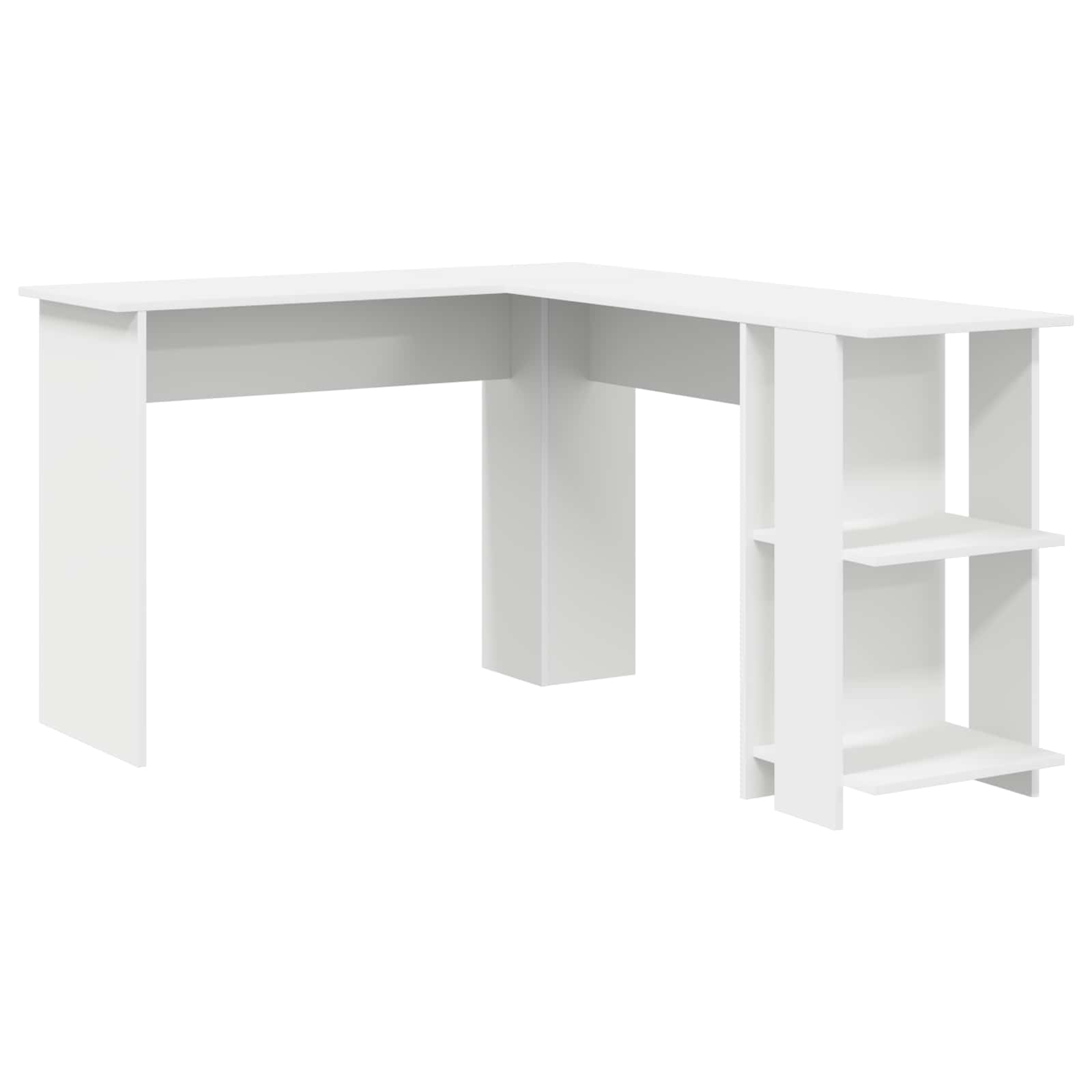 Kampinis stalas su laikymo sistema Balta 140 x 113.5 x 75 cm