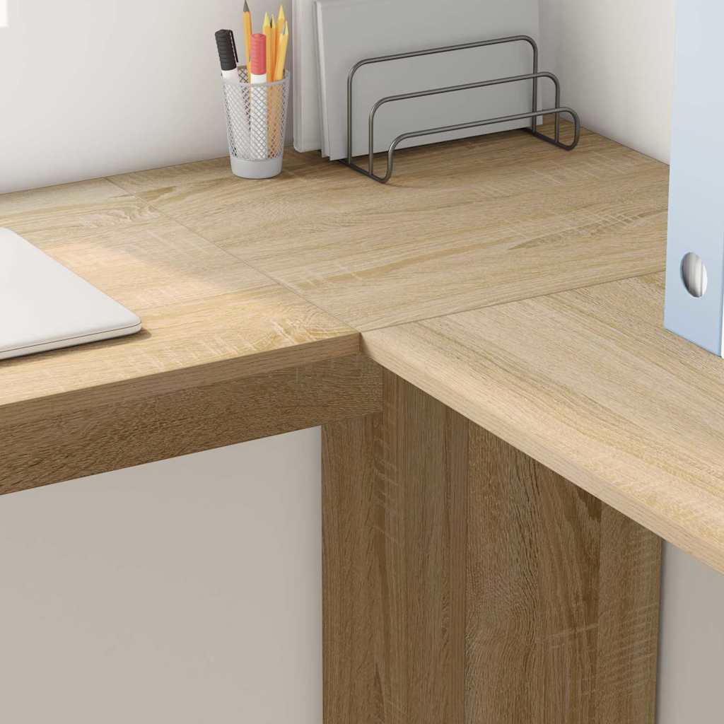 Corner desk with storage system with shelf Sonoma oak