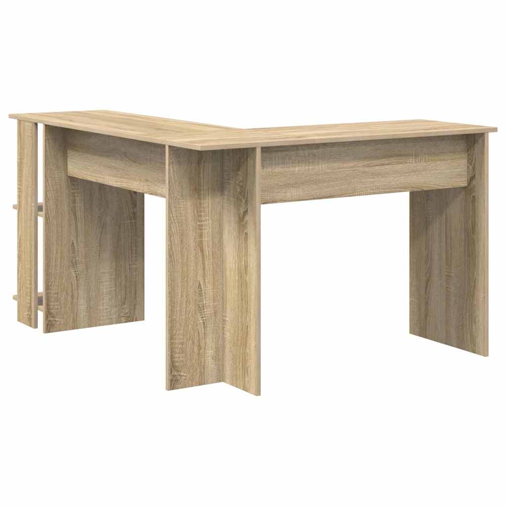 Corner desk with storage system with shelf Sonoma oak