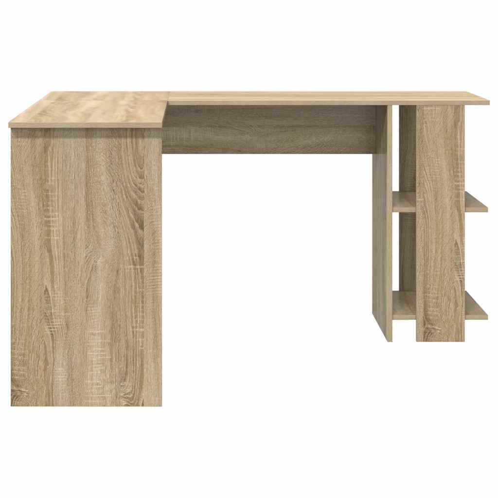 Corner desk with storage system with shelf Sonoma oak