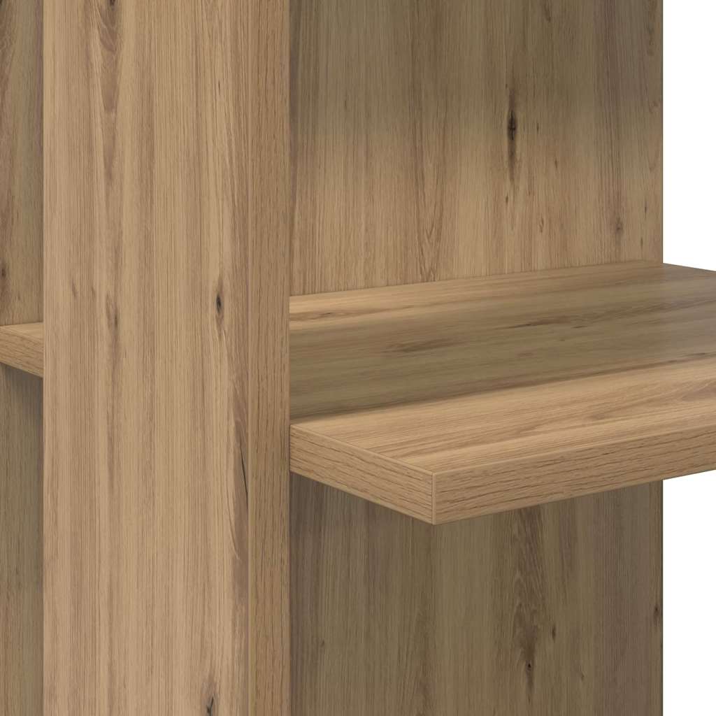 Corner desk with storage system with shelf artisan oak