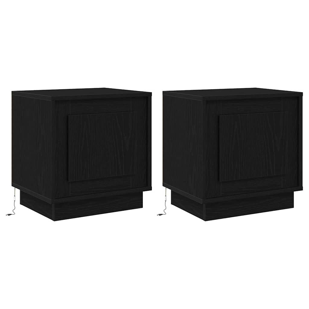 Šalia lovos spintelė 2 pcs Juoda 44 x 34,5 x 45 cm