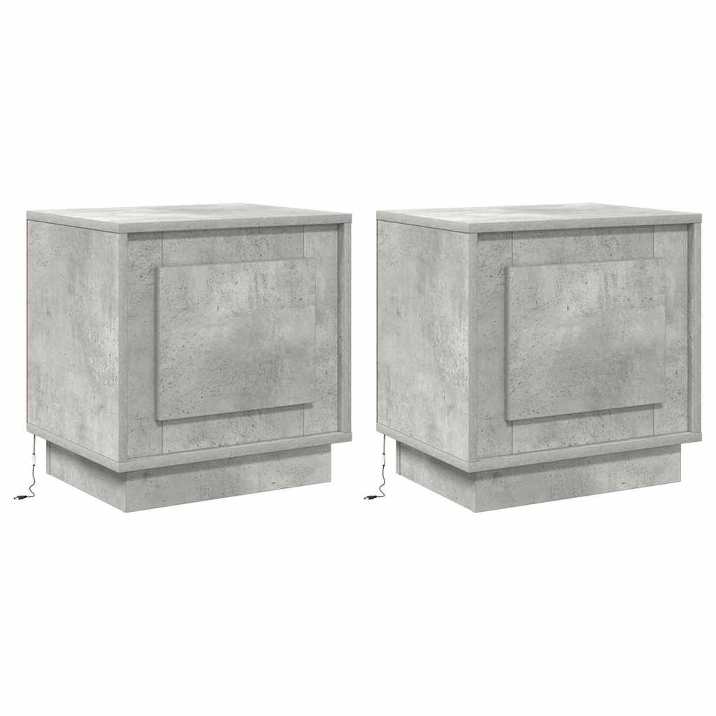 Šalia lovos spintelė 2 pcs Betono pilka 44 x 34,5 x 45 cm
