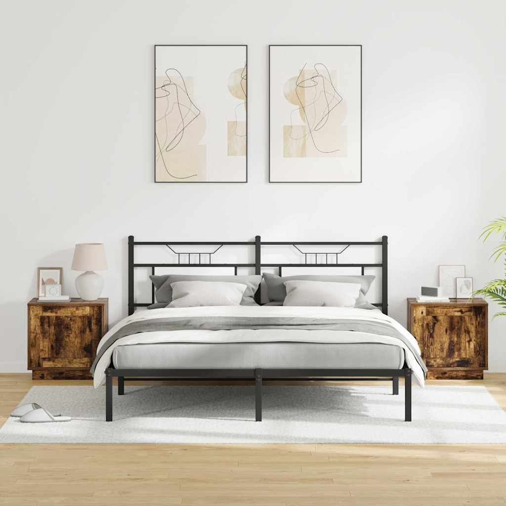 Šalia lovos spintelė 2 pcs Rūkyta ąžuolas 44 x 34,5 x 45 cm