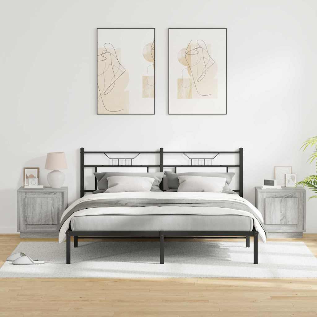 Šalia lovos spintelė 2 pcs Pilka 44 x 34,5 x 45 cm