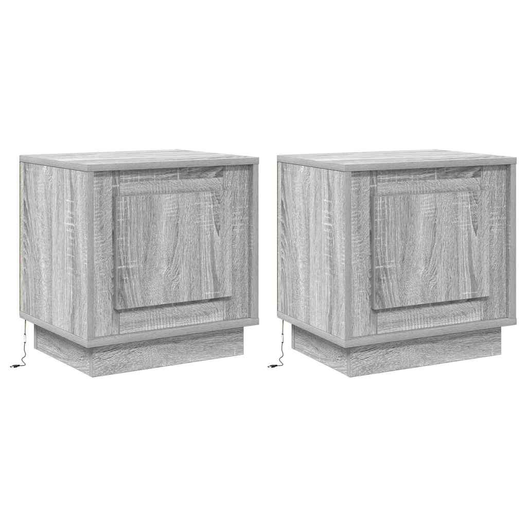 Šalia lovos spintelė 2 pcs Pilka 44 x 34,5 x 45 cm