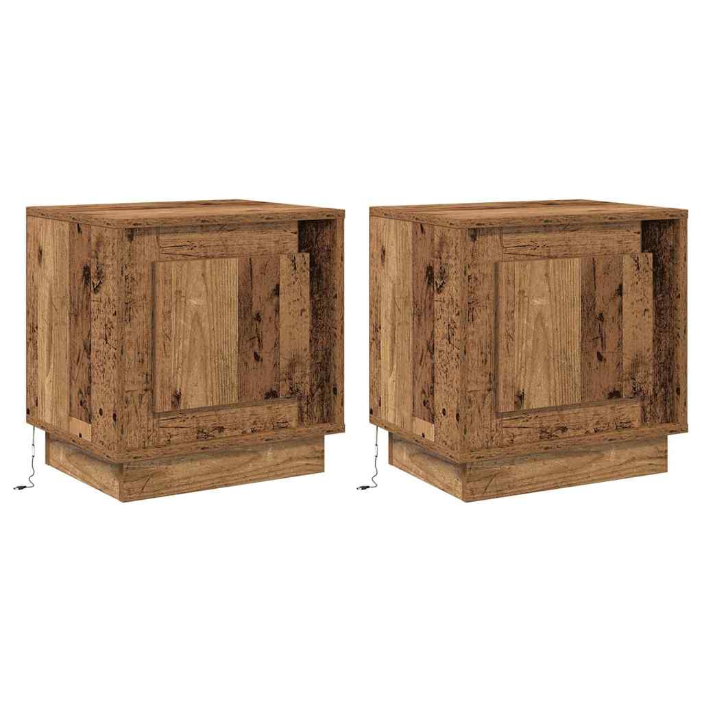 Šalia lovos spintelė 2 pcs Senas medis 44 x 34,5 x 45 cm