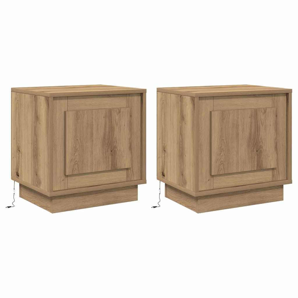 Šalia lovos spintelė 2 pcs Amatininkų ąžuolas 44 x 34,5 x 45 cm