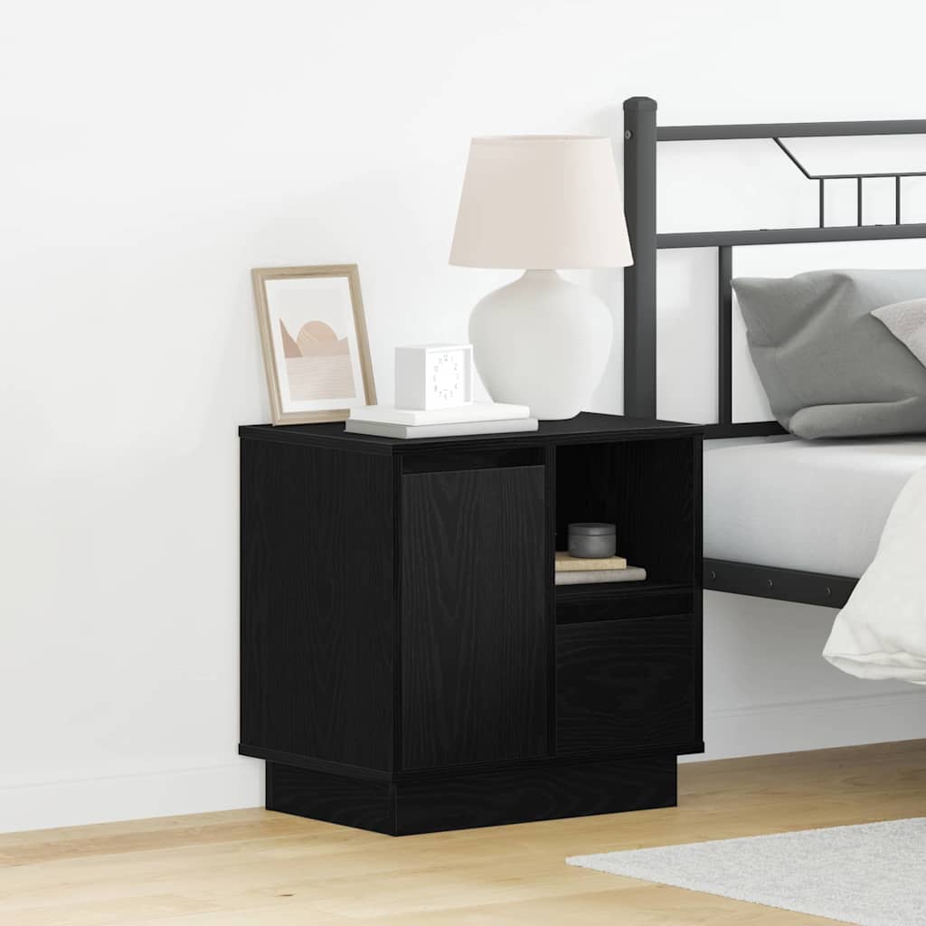 Bedside cabinet Black 50 x 34.5 x 50 cm Engineered wood
