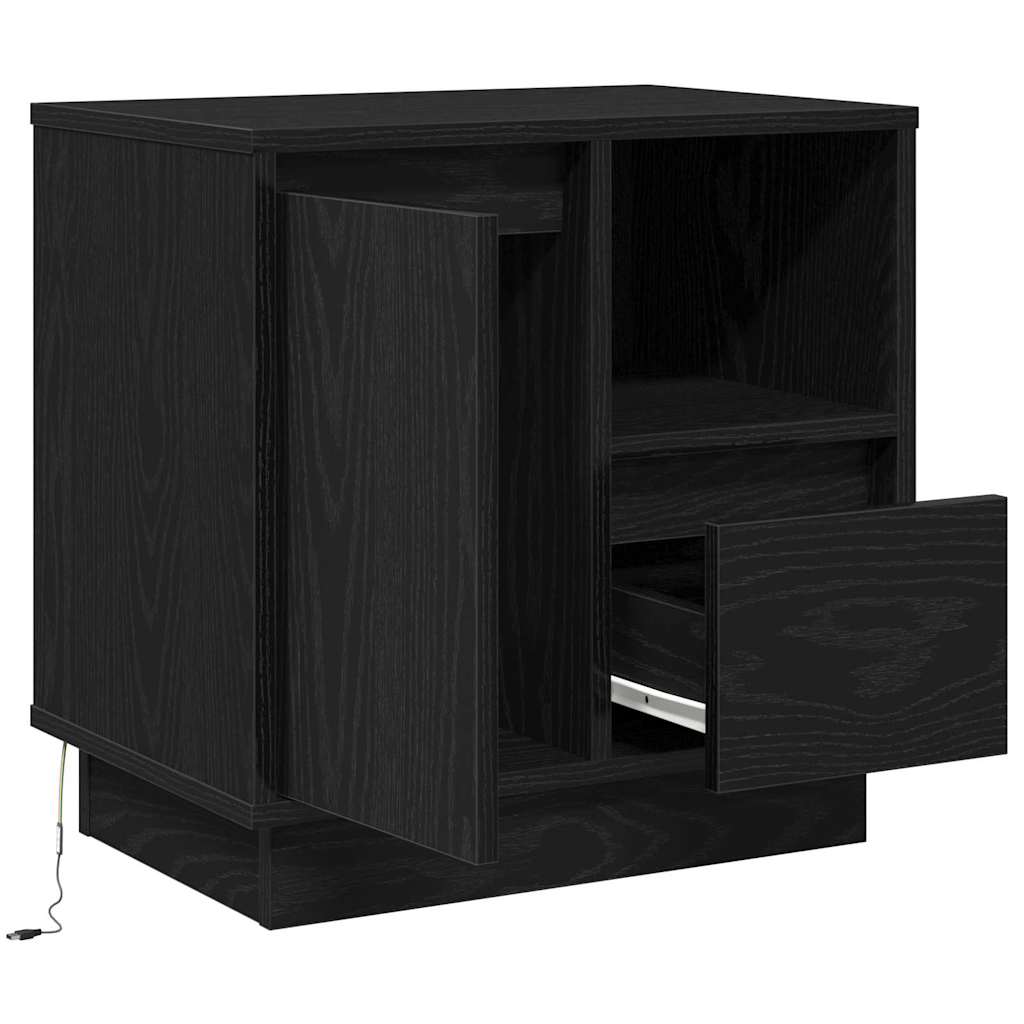 Bedside cabinet Black 50 x 34.5 x 50 cm Engineered wood