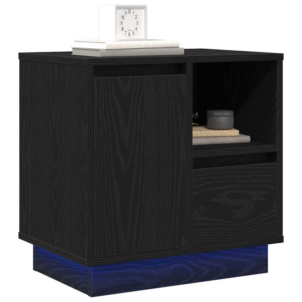 Bedside cabinet Black 50 x 34.5 x 50 cm Engineered wood