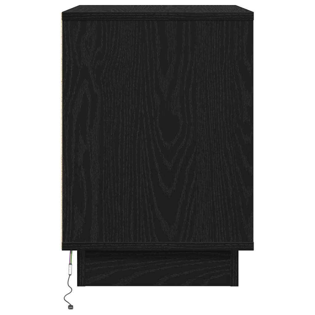 Bedside cabinet Black 50 x 34.5 x 50 cm Engineered wood
