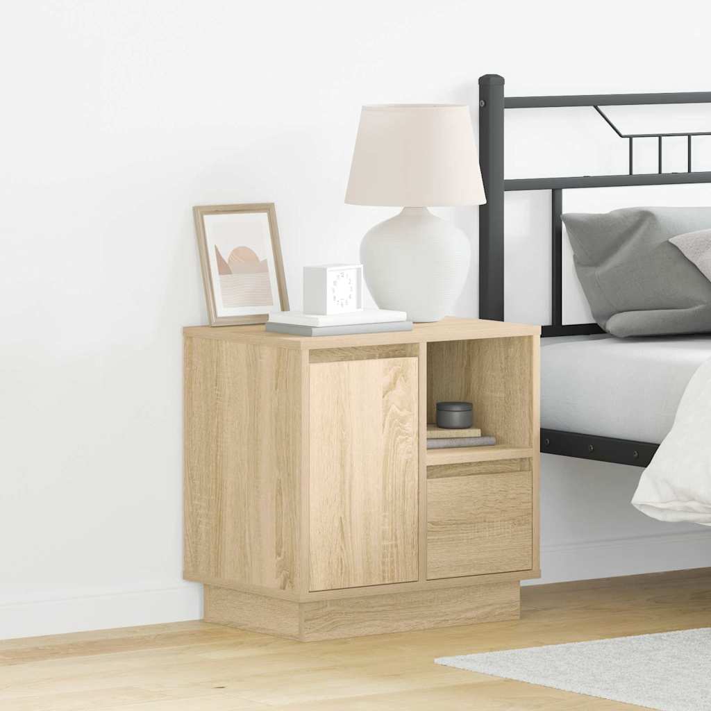 Bedside cabinet with 2 pcs Sonoma oak 50 x 34.5 x 50 cm