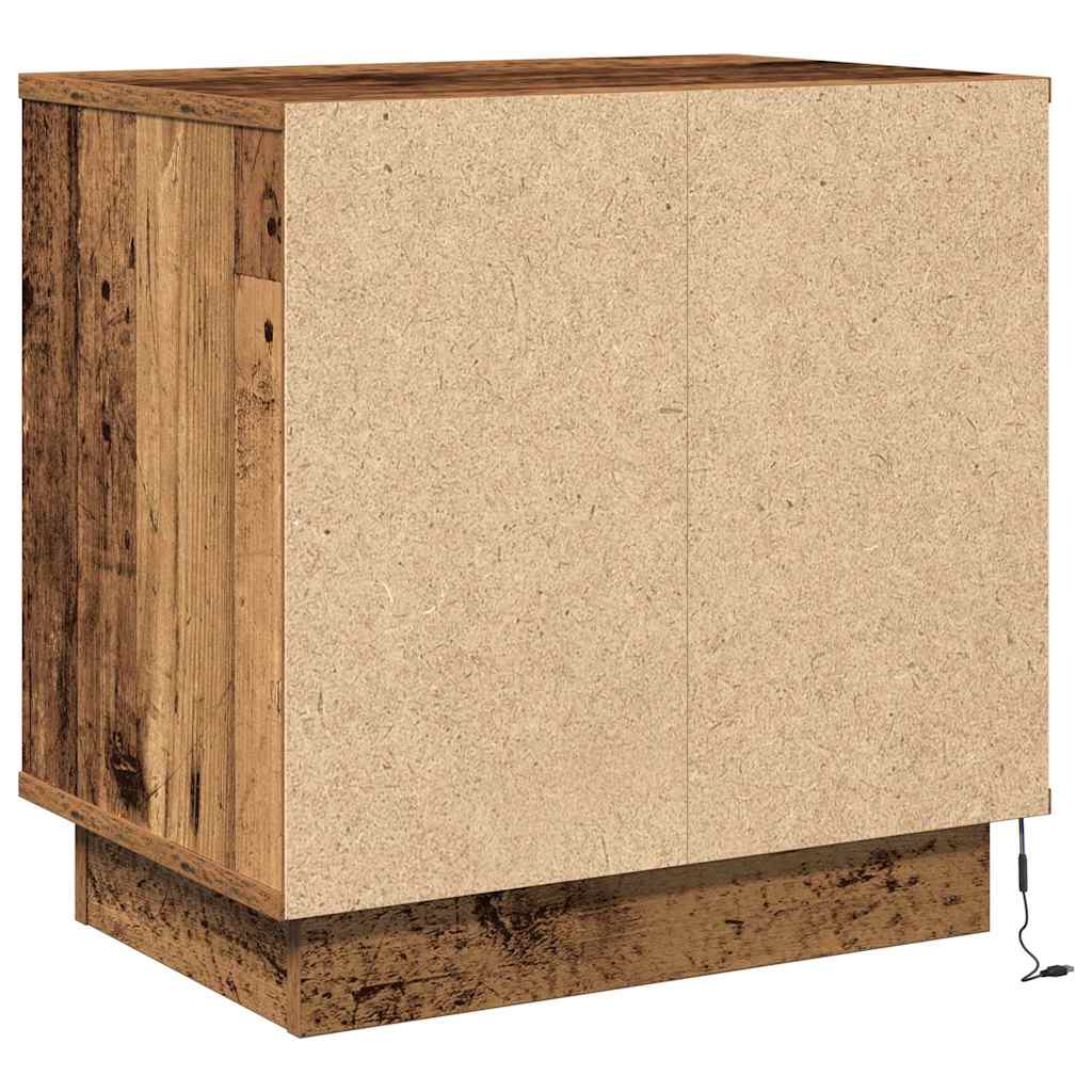 Šalia lovos spintelė su 2 pcs Senovinis medis 50 x 34.5 x 50 cm