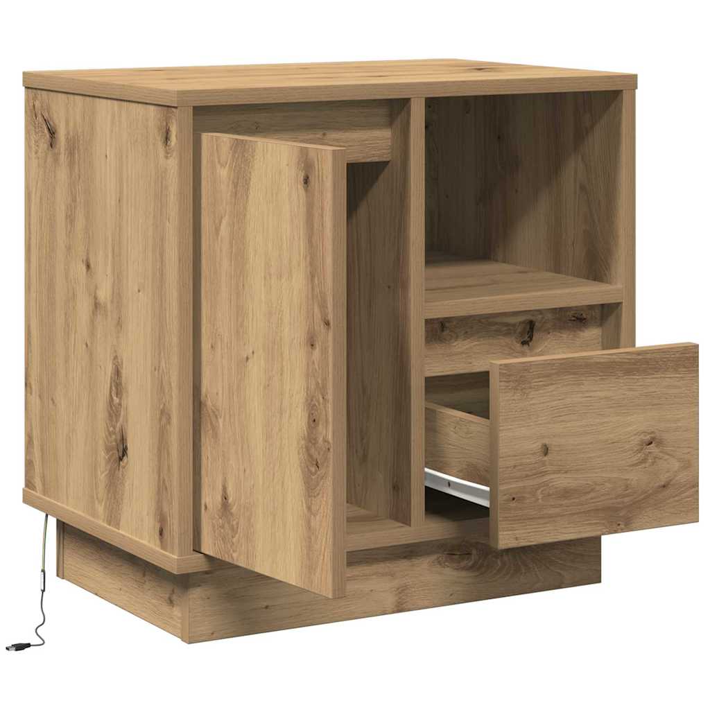 Bedside cabinet with 2 pcs Artisan oak 50 x 34.5 x 50 cm