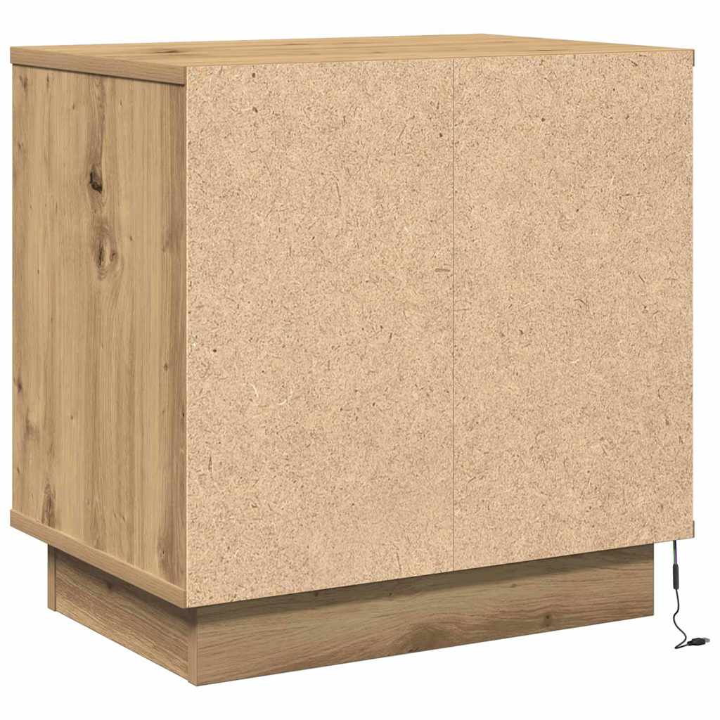 Bedside cabinet with 2 pcs Artisan oak 50 x 34.5 x 50 cm