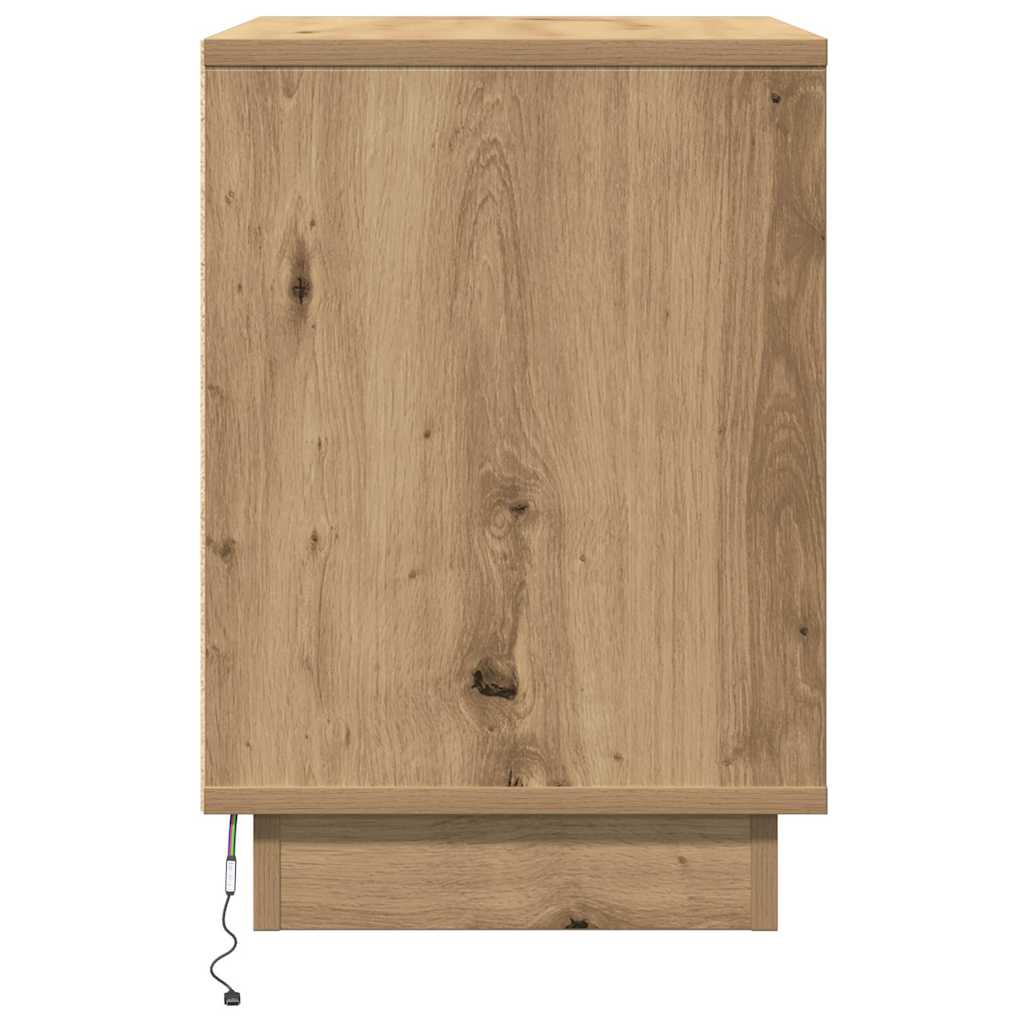 Bedside cabinet with 2 pcs Artisan oak 50 x 34.5 x 50 cm