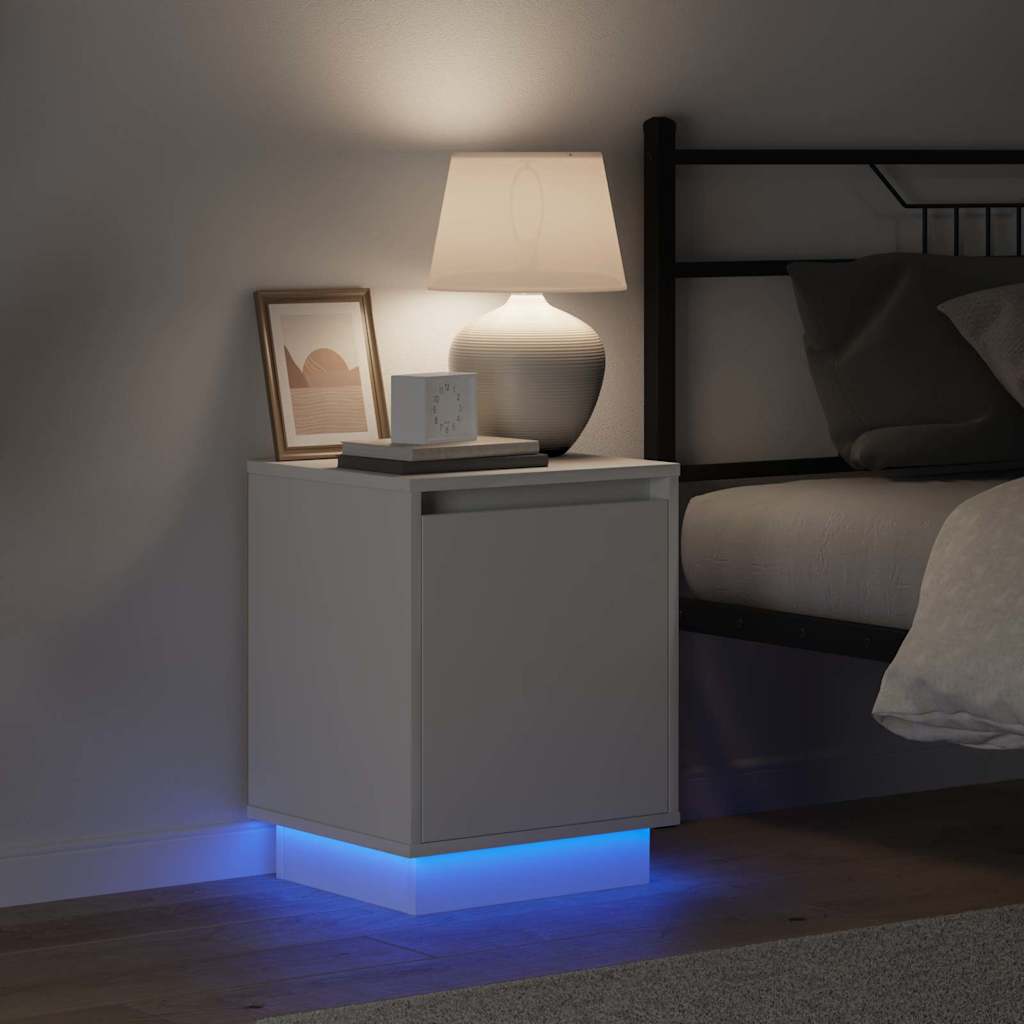 Bedside cabinet with 2 pcs White 39 x 34.5 x 50 cm