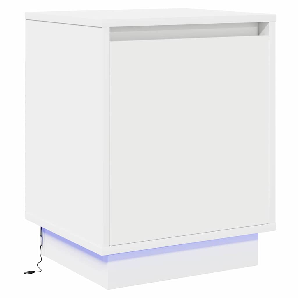 Bedside cabinet with 2 pcs White 39 x 34.5 x 50 cm