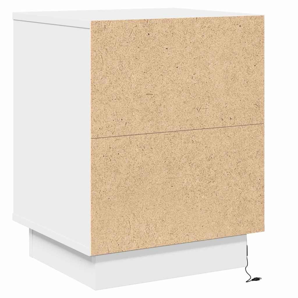 Bedside cabinet with 2 pcs White 39 x 34.5 x 50 cm