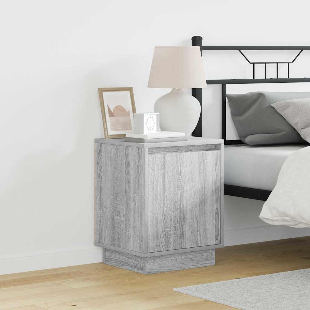 Bedside table with 2 pcs Grey 39 x 34.5 x 50 cm