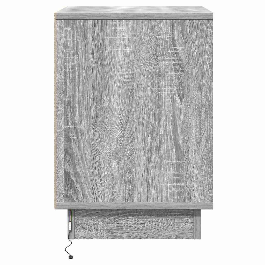 Bedside table with 2 pcs Grey 39 x 34.5 x 50 cm